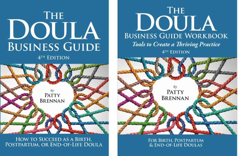 side-by-side front covers of The Doula Business Guide and The Doula Business Guide Workbook